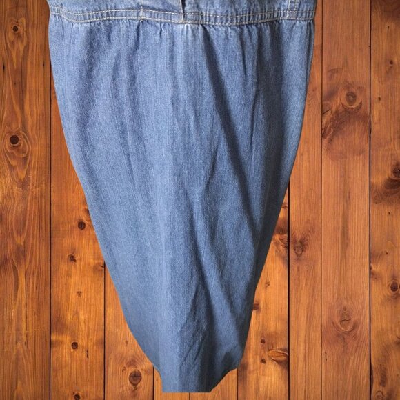 QUACKER FACTORY WOMEN'S MEDIUM BLUE SLEEVELESS JEAN DRESS EMBELLISHED POCKET - Picture 3 of 7